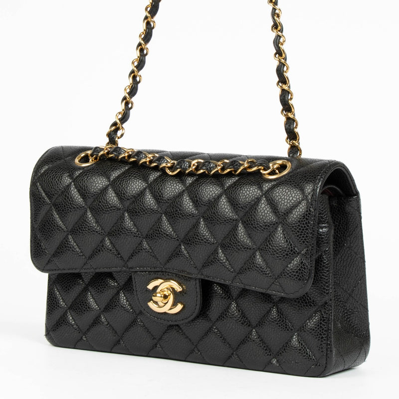 Chanel Black Caviar Small Classic Handbag