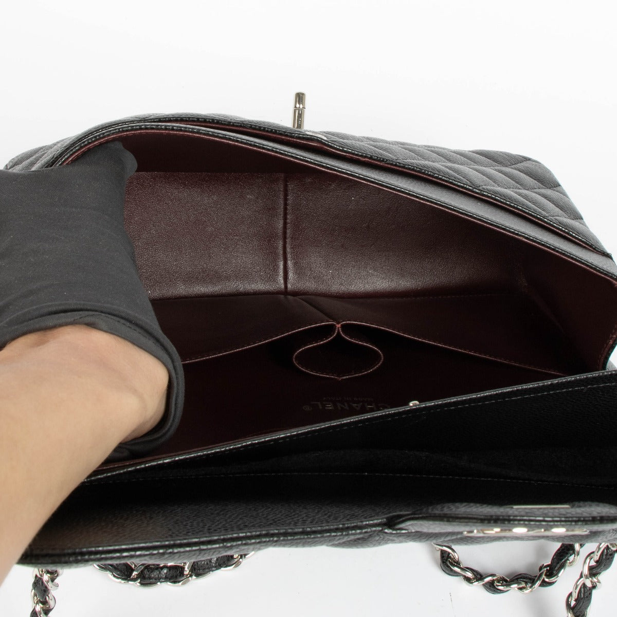 Authentic Chanel Black Caviar Large/Jumbo Classic Bag on Labellov.com