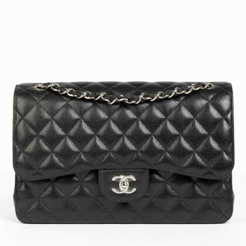 Authentic Chanel Black Caviar Large/Jumbo Classic Bag on Labellov.com