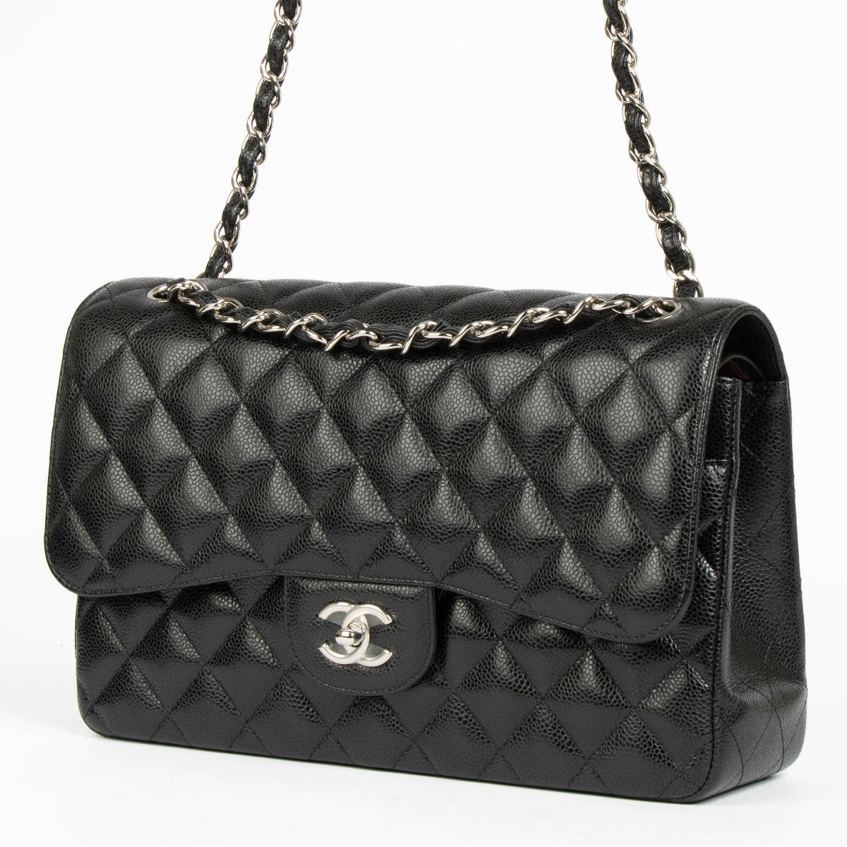 Authentic Chanel Black Caviar Large/Jumbo Classic Bag on Labellov.com