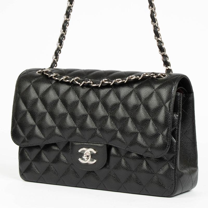 Authentic Chanel Black Caviar Large/Jumbo Classic Bag on Labellov.com