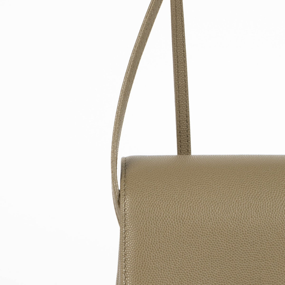 Sac à rabat Chanel Preppy Coco en Caviar kaki, petite taille