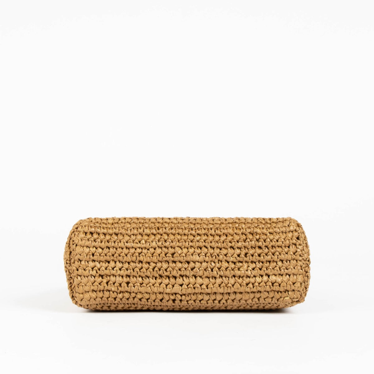 Sac shopping nano Kelly tressé en raphia beige foncé Chanel