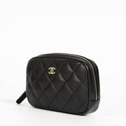 Authentic pre-loved Chanel Black Caviar Quilted Small Cosmetic Pouch on Labellov.com