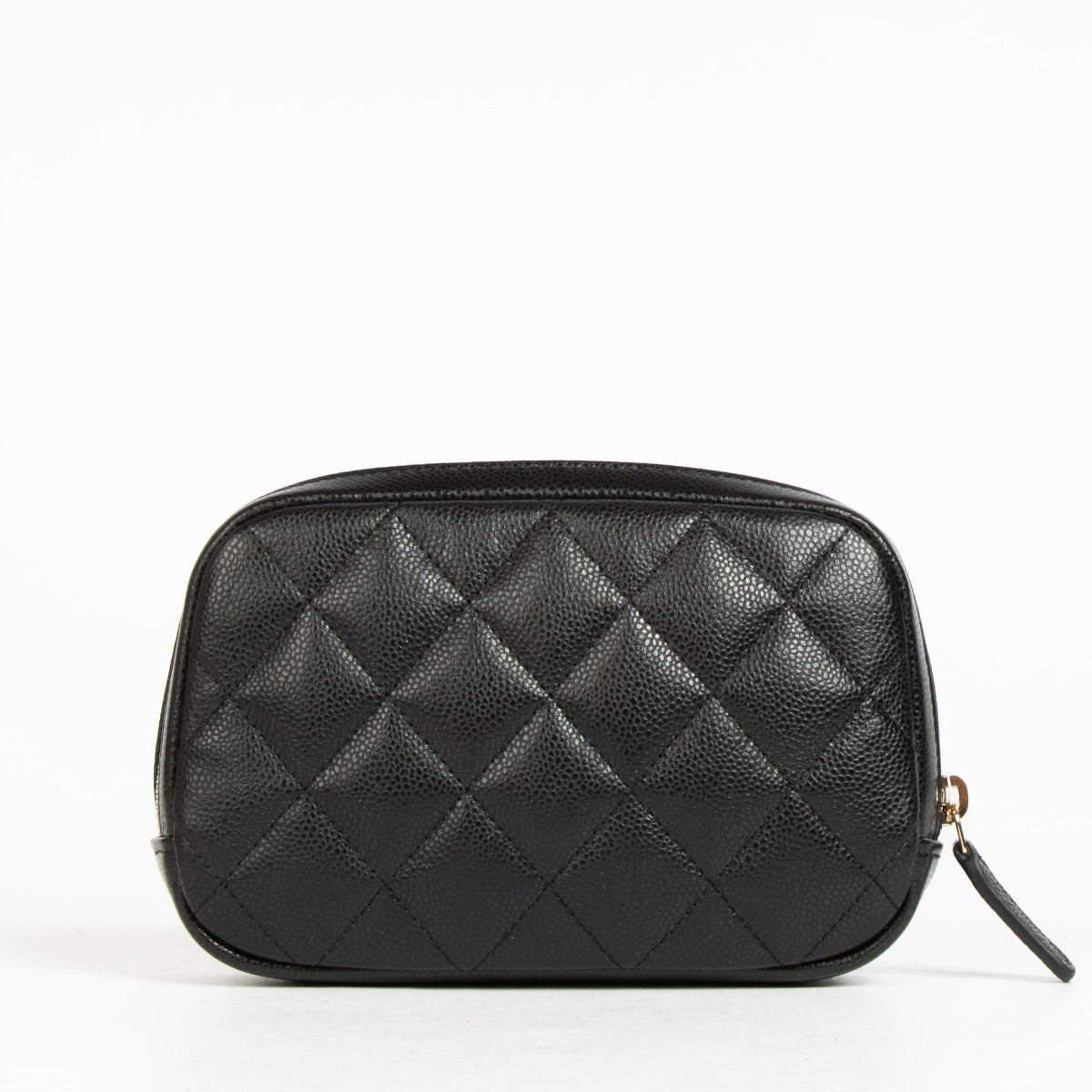 Authentic pre-loved Chanel Black Caviar Quilted Small Cosmetic Pouch on Labellov.com