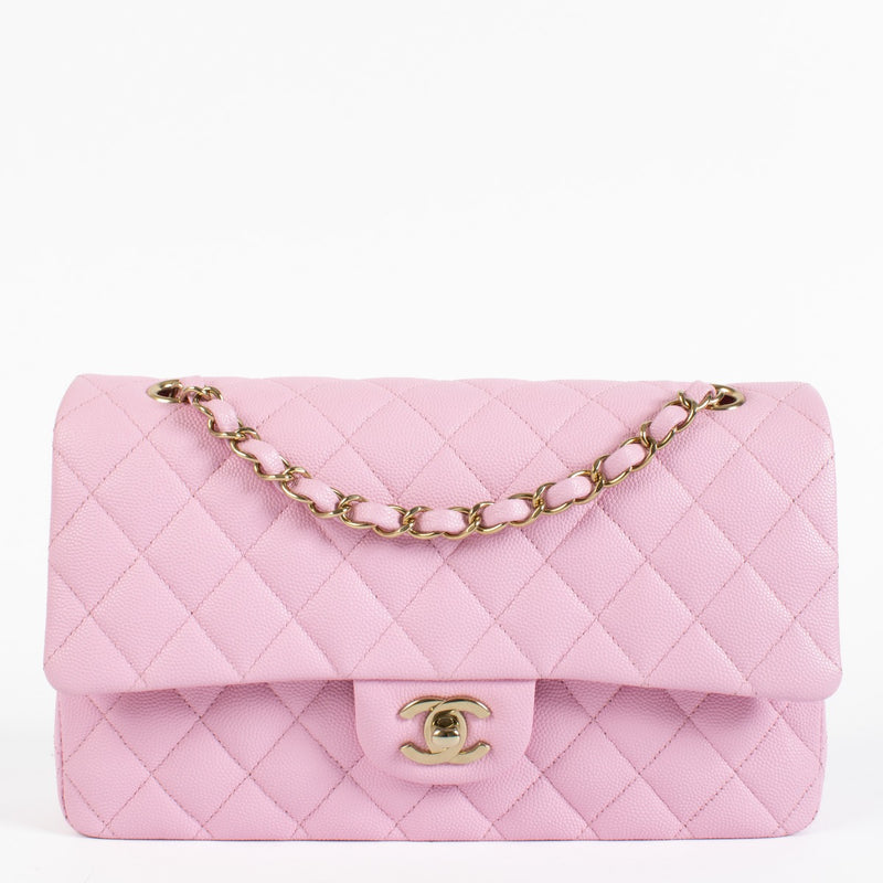 Authentic preloved Chanel Pink Caviar Medium Classic Flap Bag on Labellov.com