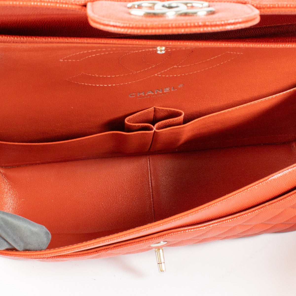 Chanel Rode Caviar Grote Klassieke Handtas