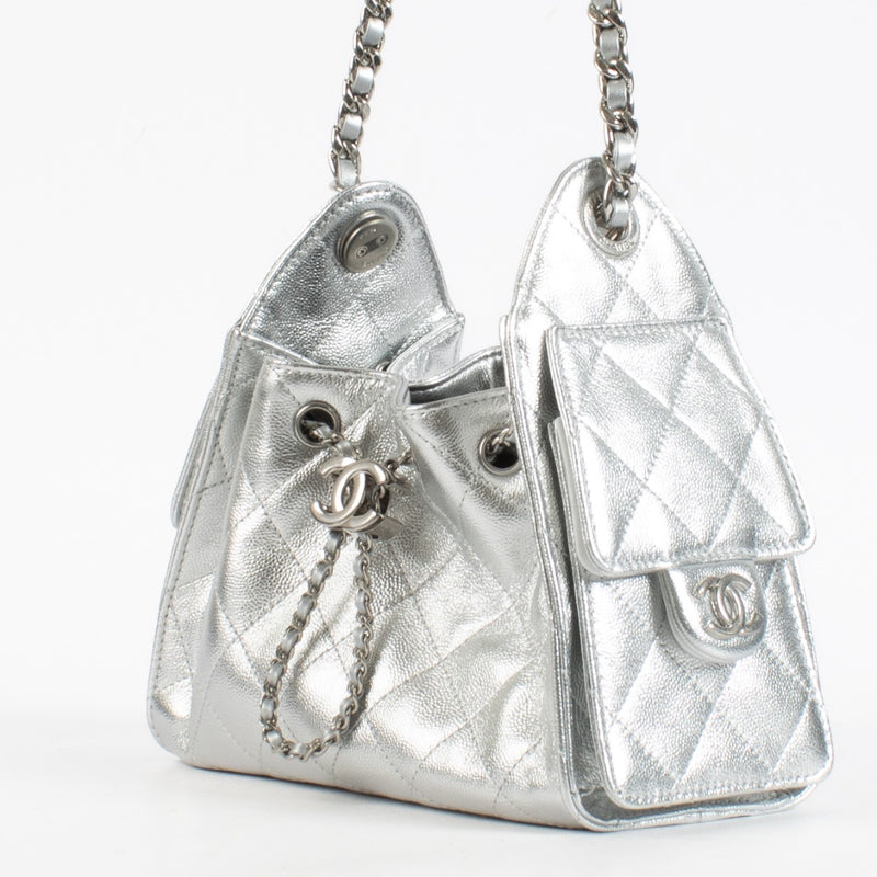 Chanel Metallic Silver Chanel 25 Mini Bag
