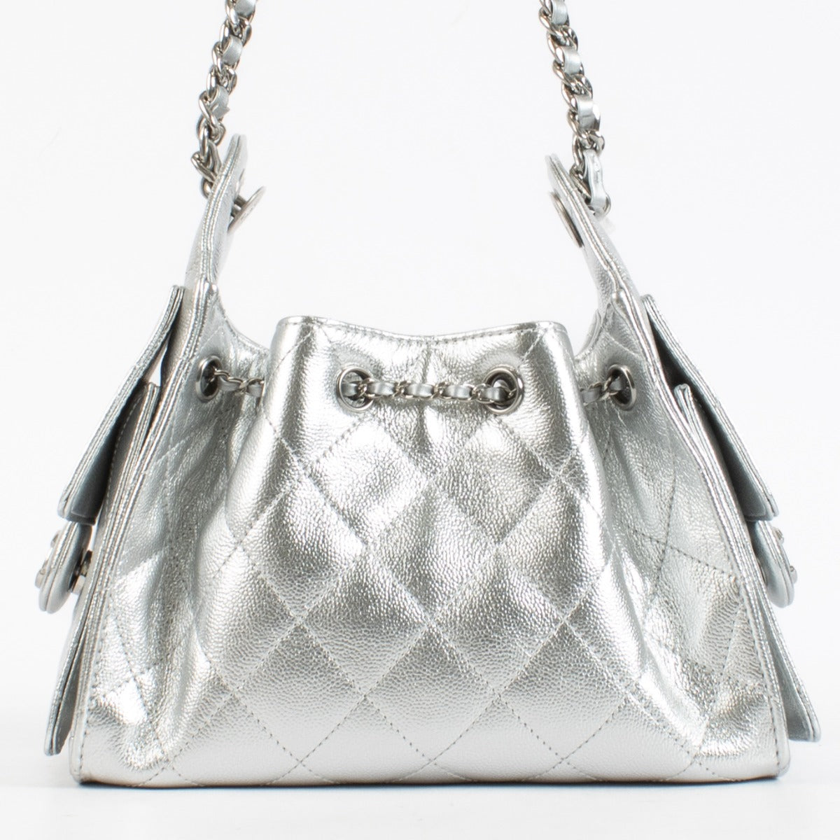 Chanel Metallic Zilveren Chanel 25 Mini Tas