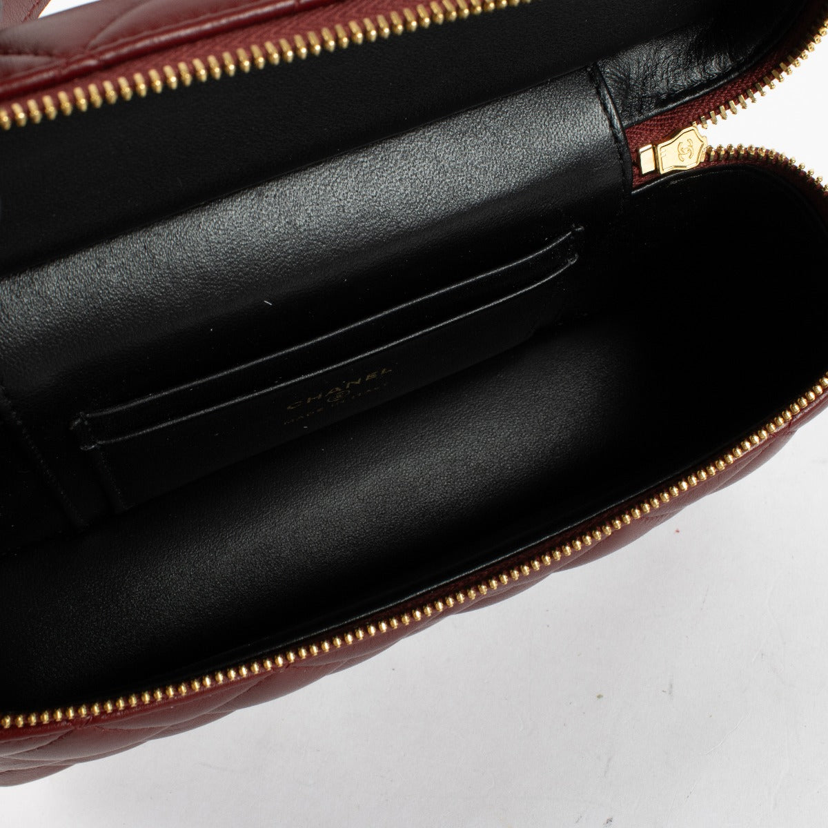 Chanel Bordeaux Lambskin Classic Vanity with Chain