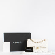 Authentic pre-loved Chanel Small White Caviar Classic Flap Bag on Labellov.com