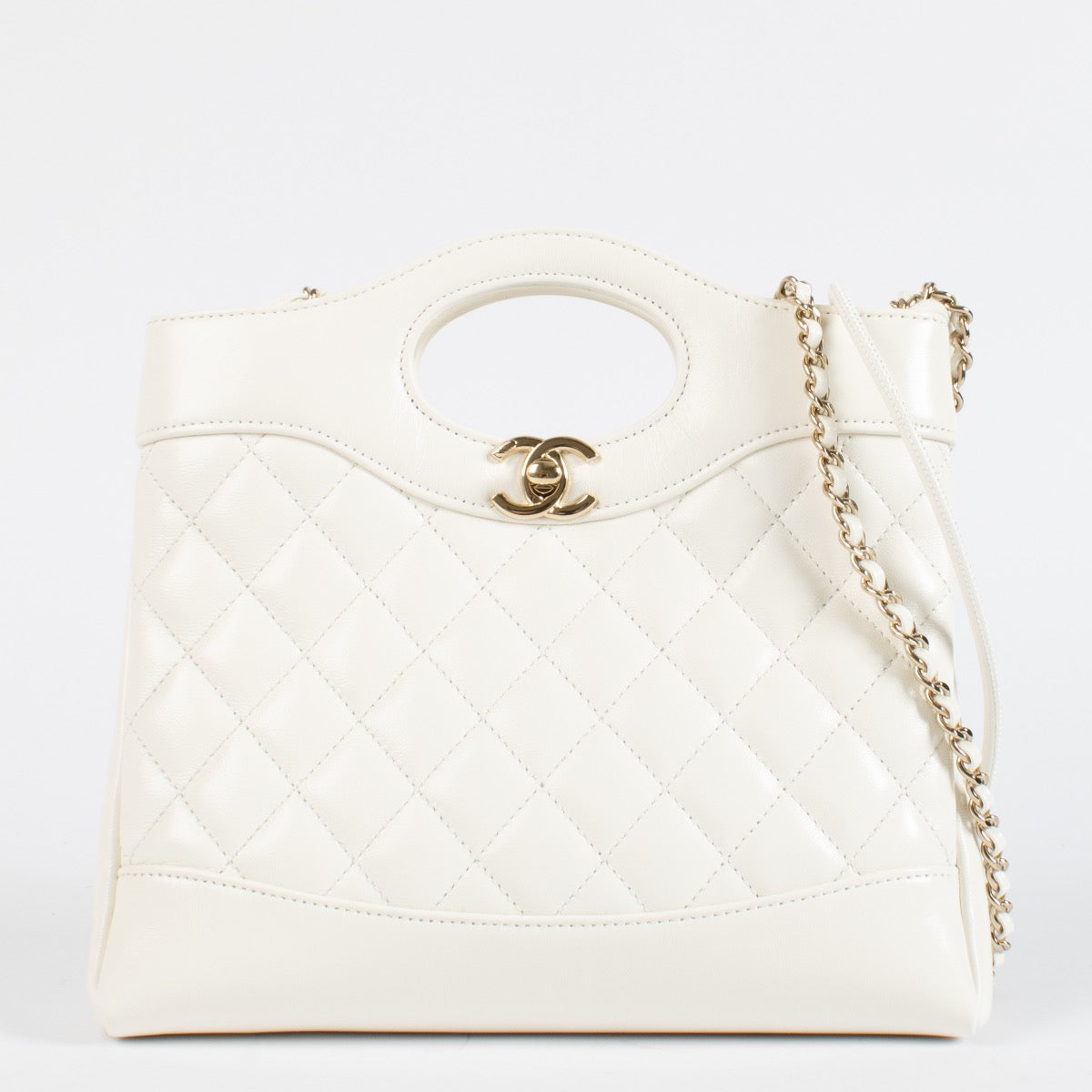 authentic preloved Chanel White Melasse 31 Shoulder Bag on Labellov.com
