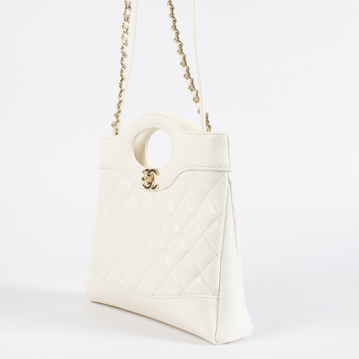 authentic preloved Chanel White Melasse 31 Shoulder Bag on Labellov.com