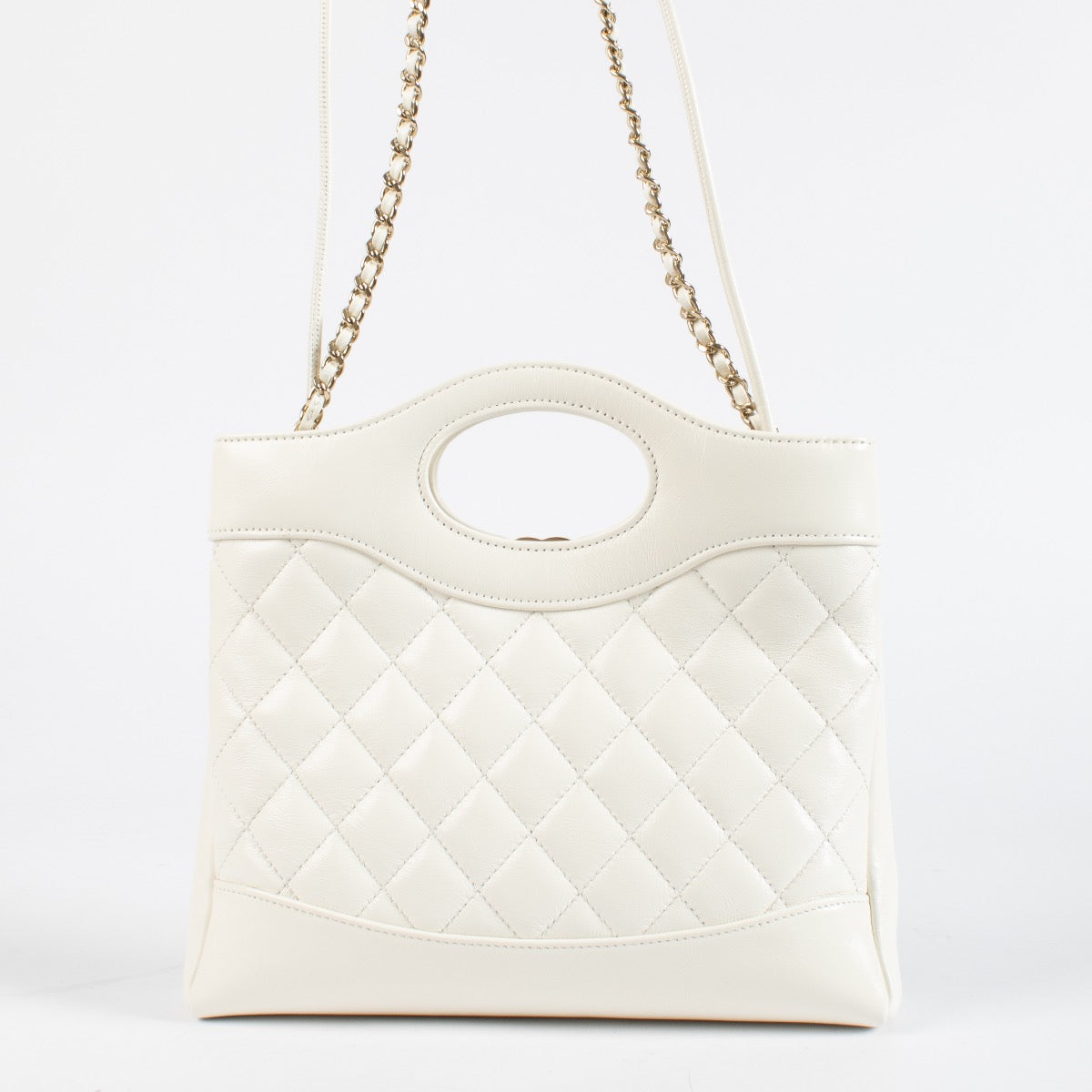 authentic preloved Chanel White Melasse 31 Shoulder Bag on Labellov.com