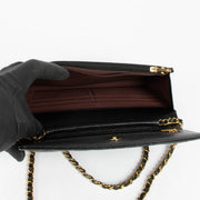 Authentic Chanel Black Caviar Wallet On Chain on Labellov.com