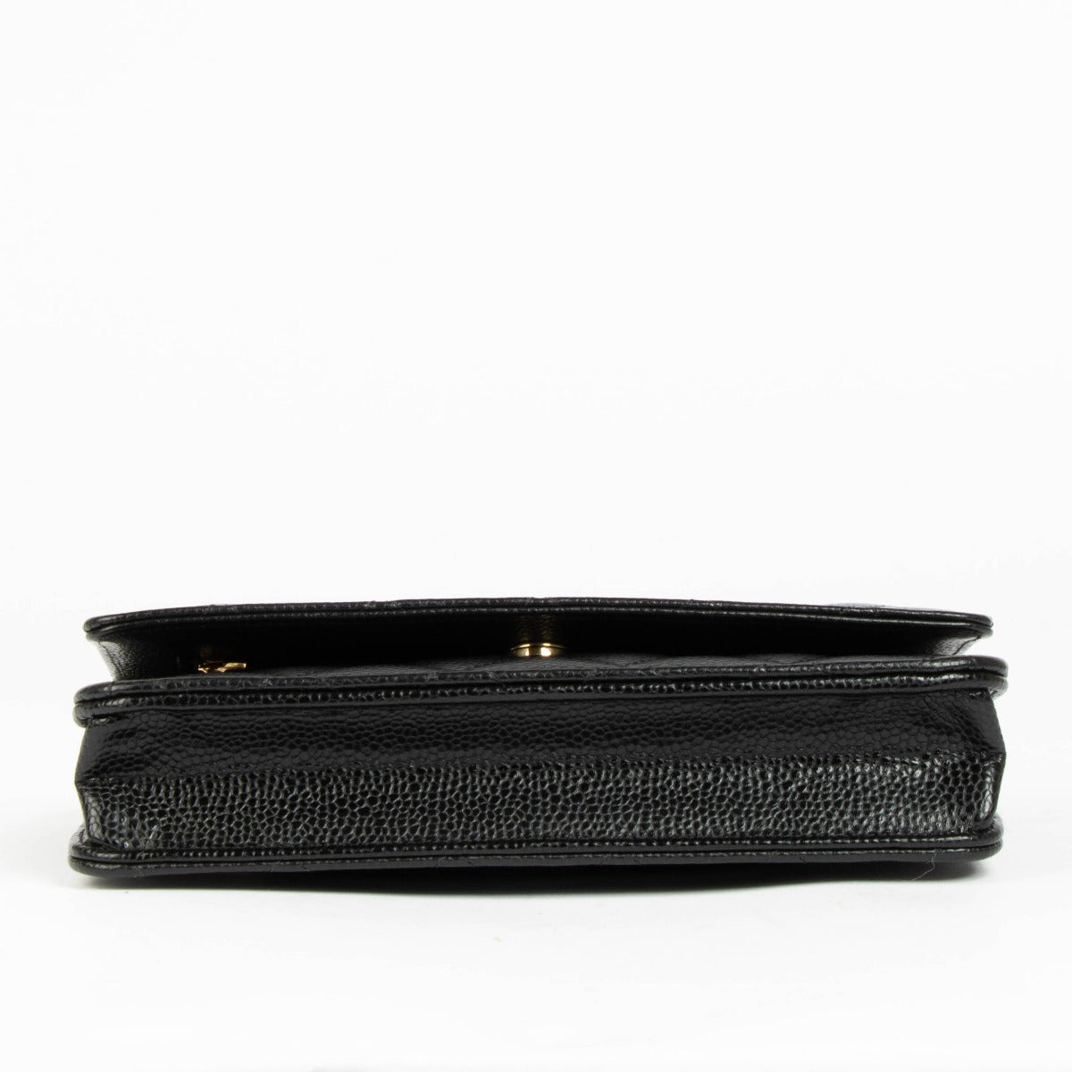 Authentic Chanel Black Caviar Wallet On Chain on Labellov.com