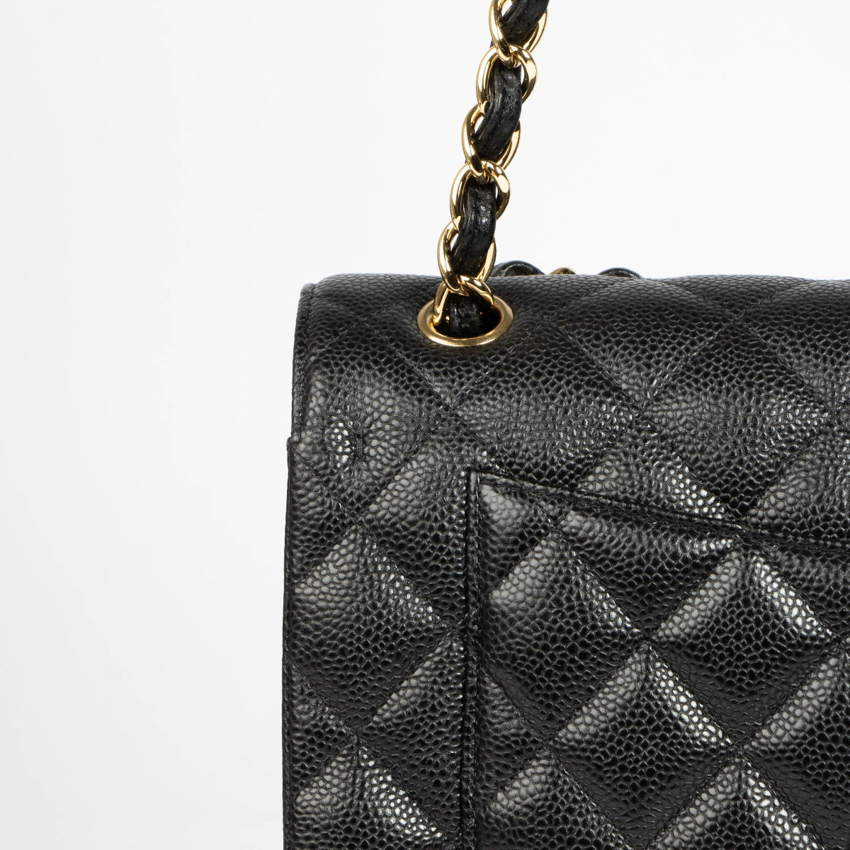 Authentic pre-loved Chanel Black Caviar Large / Jumbo Classic Bag on Labellov.com
