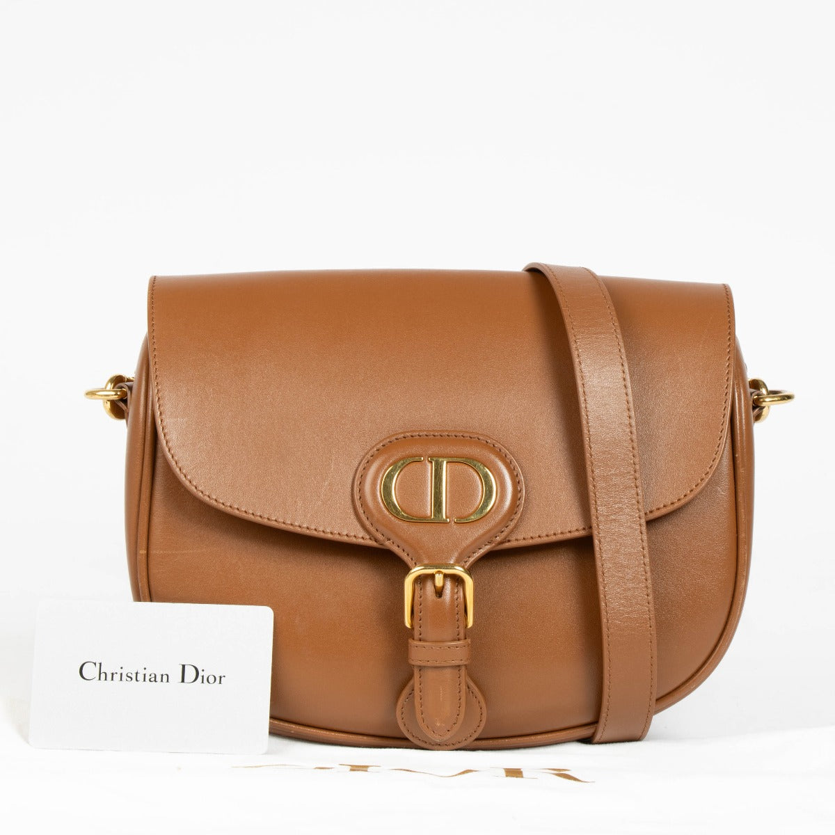 Authentic pre-loved Christian Dior Caramel Calfskin Medium Bobby Bag on Labellov.com