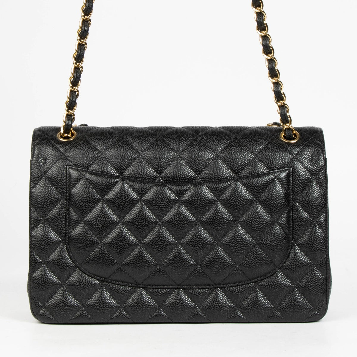 Authentic pre-loved Chanel Black Caviar Large / Jumbo Classic Bag on Labellov.com