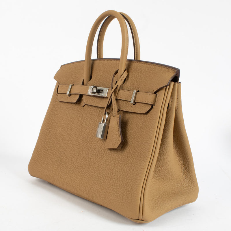 Brand new store fresh 2025 Hermès Birkin 25 Biscuit Togo Palladium Hardware