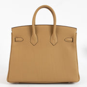 Brand new store fresh 2025 Hermès Birkin 25 Biscuit Togo Palladium Hardware