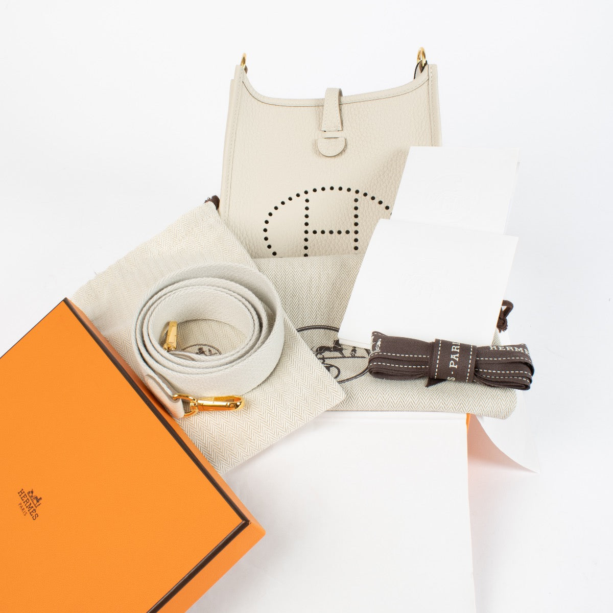 Hermès Evelyne 16 Craie Clemence GHW