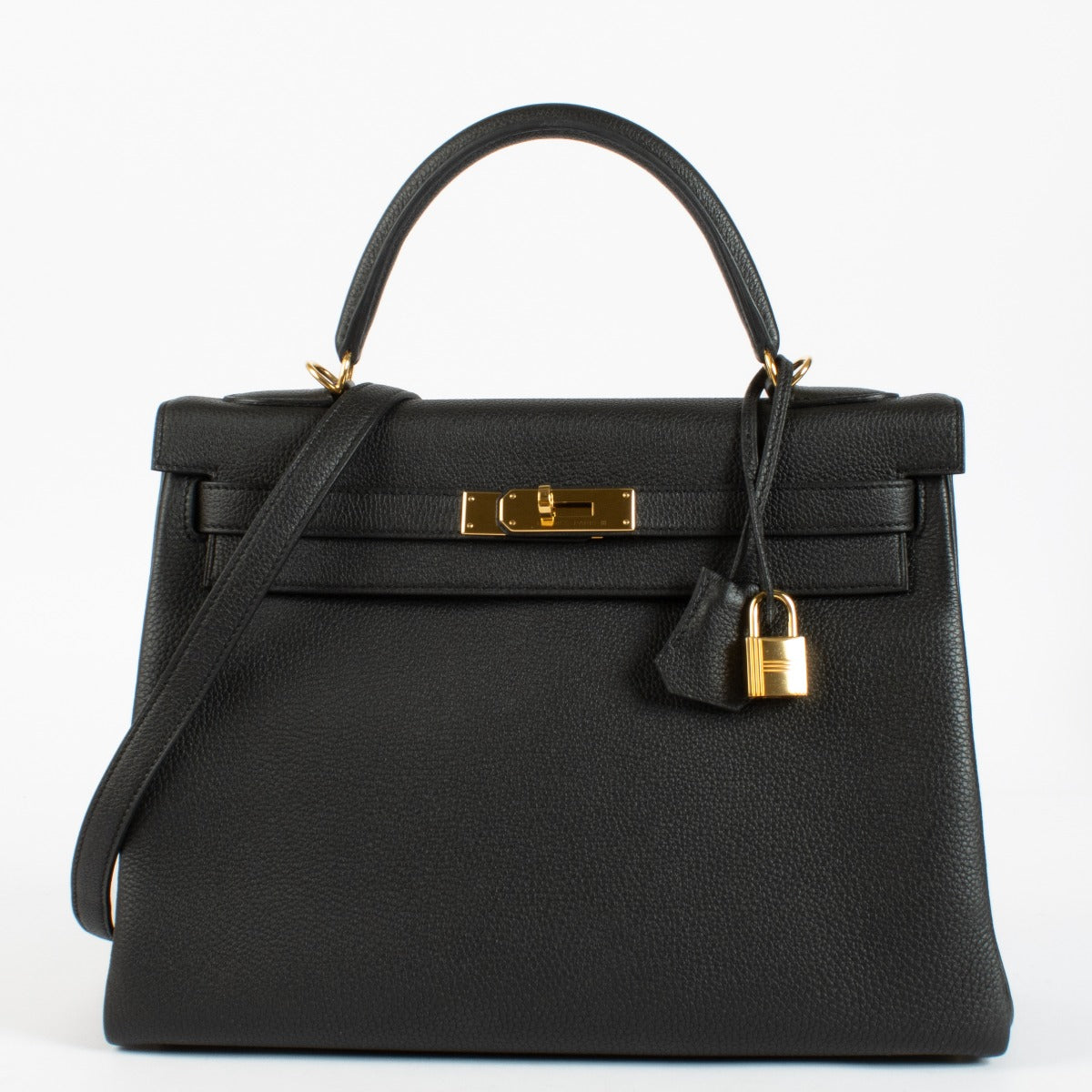 Hermès Kelly 32 Zwart Togo GHW