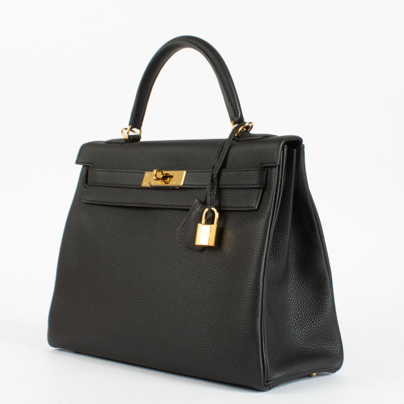 Hermès Kelly 32 Black Togo GHW