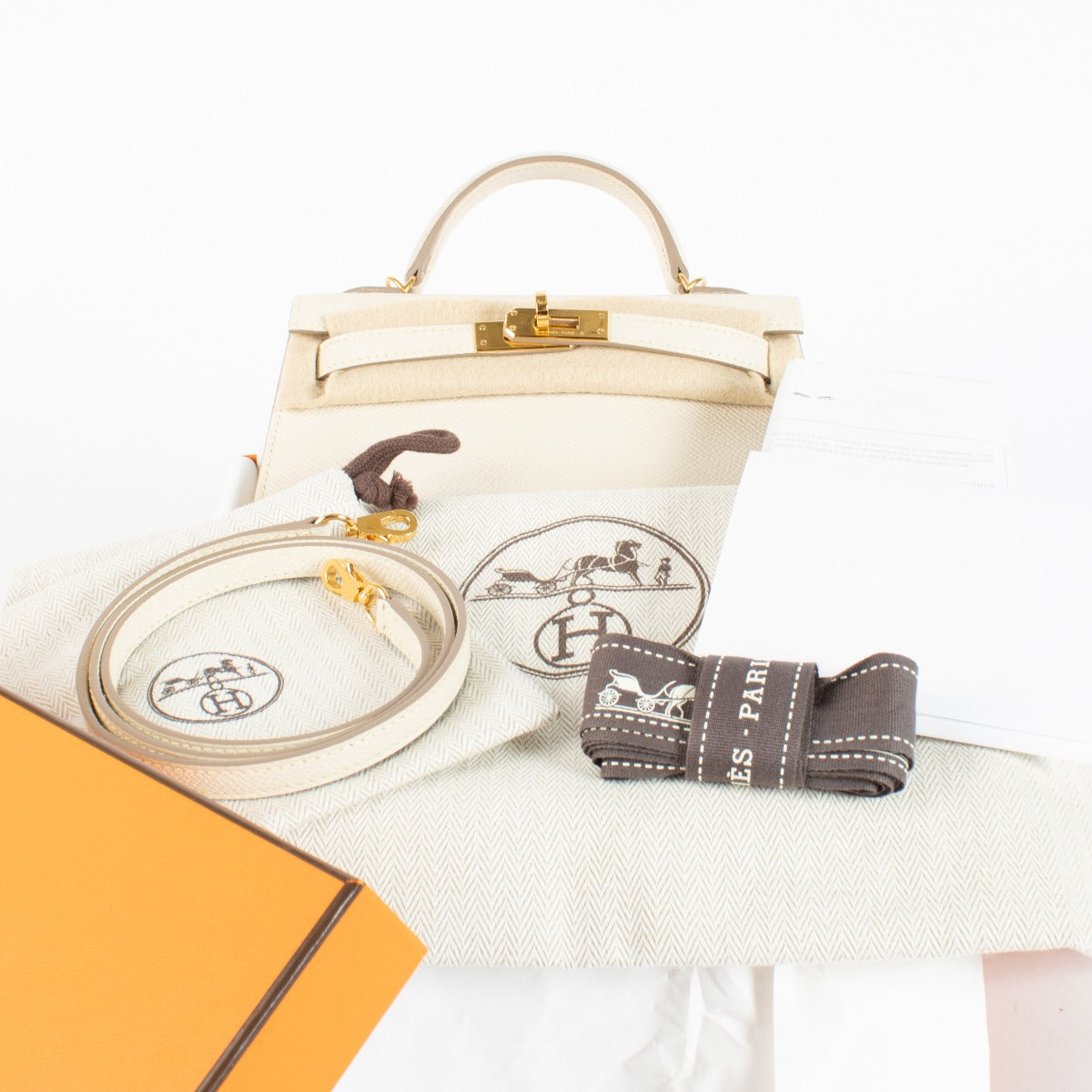 Hermès HSS Kelly Mini II Craie Epsom GHW