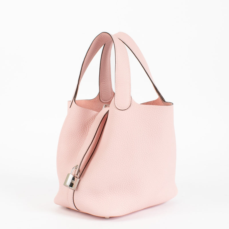 Hermès Picotin Lock 18 Rose Sakura Clemence PHW