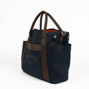 Authentic pre-loved Hermès Bleu Navy Feu Toile Sac de Pansage Groom Top Handle Bag on Labellov.com