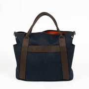 Authentic pre-loved Hermès Bleu Navy Feu Toile Sac de Pansage Groom Top Handle Bag on Labellov.com