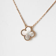 Authentic pre-loved Van Cleef & Arpels Mother-of-Pearl/Rose Gold Vintage Alhambra Necklace on Labellov.com