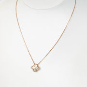 Authentic pre-loved Van Cleef & Arpels Mother-of-Pearl/Rose Gold Vintage Alhambra Necklace on Labellov.com