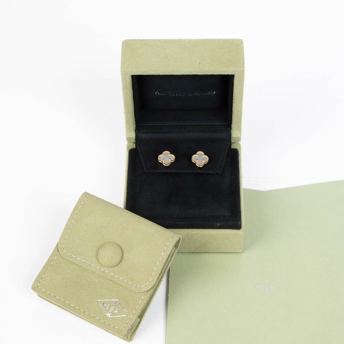 Shop this authentic Van Cleef & Arpels Sweet Alhambra Mother Of Pearl 18K Yellow Gold Earrings pre-loved on Labellov.com