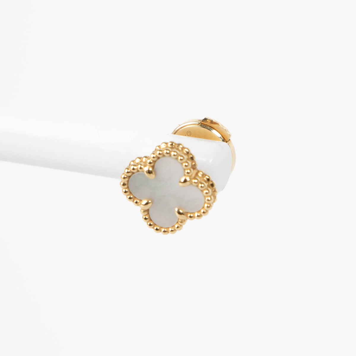 Shop this authentic Van Cleef & Arpels Sweet Alhambra Mother Of Pearl 18K Yellow Gold Earrings pre-loved on Labellov.com