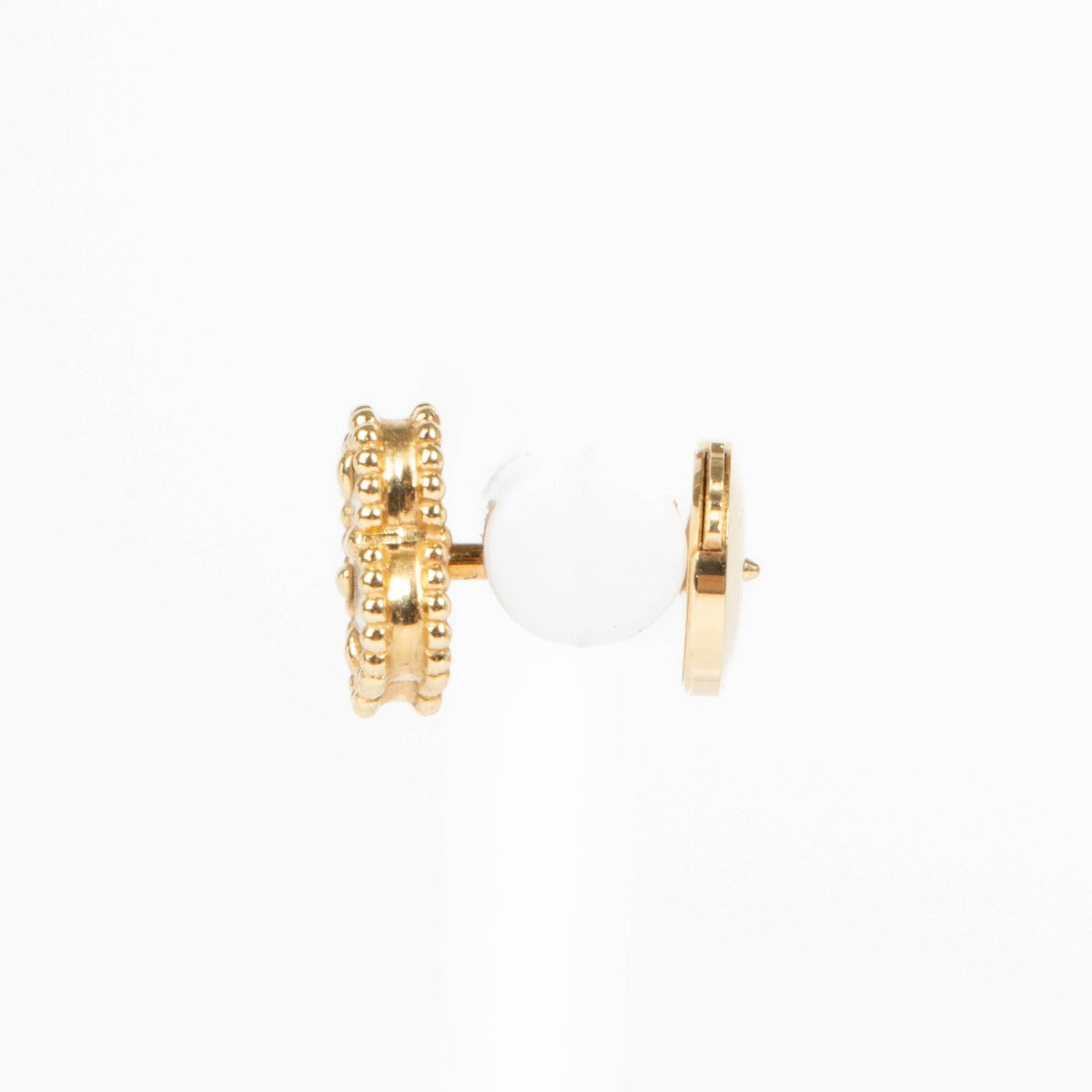 Shop this authentic Van Cleef & Arpels Sweet Alhambra Mother Of Pearl 18K Yellow Gold Earrings pre-loved on Labellov.com