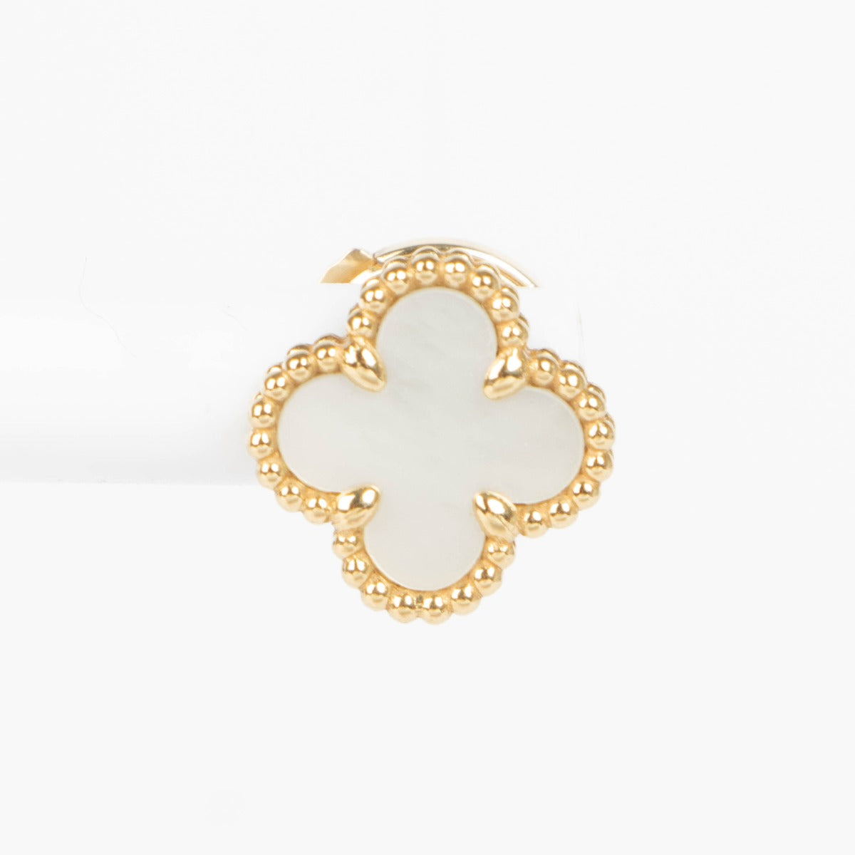 Shop this authentic Van Cleef & Arpels Sweet Alhambra Mother Of Pearl 18K Yellow Gold Earrings pre-loved on Labellov.com