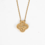 Shop this 100% authentic Van Cleef & Arpels Vintage Alhambra Hammered Yellow Gold Necklace at Labellov.com