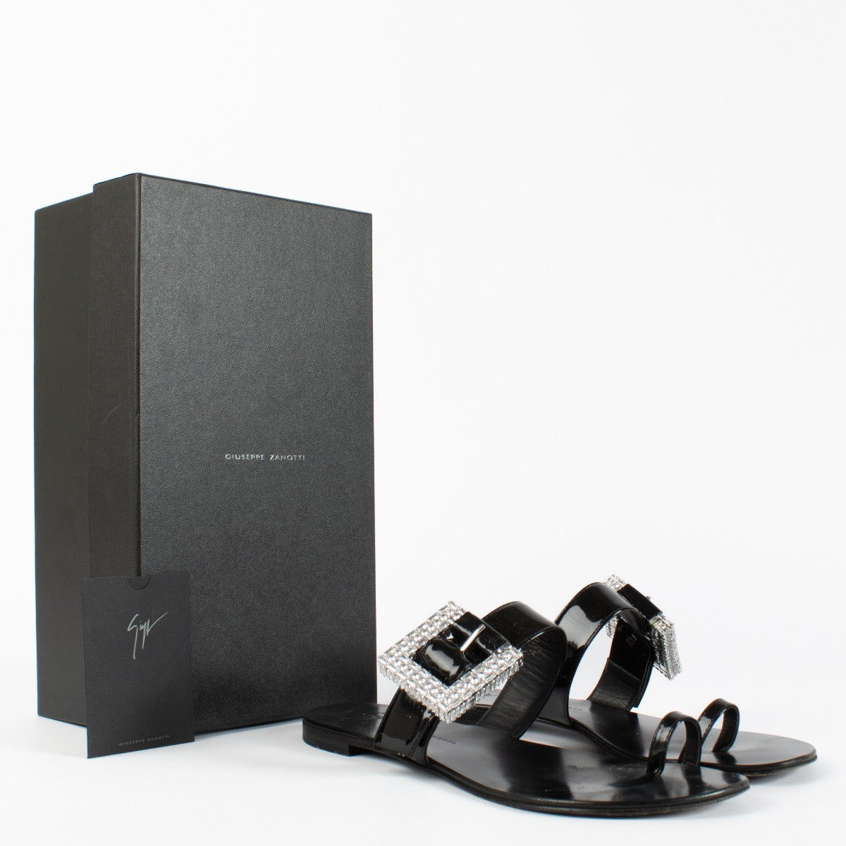 authentic preloved Guiseppe Zanotti Black Rock 10 Sandals on Labellov.com