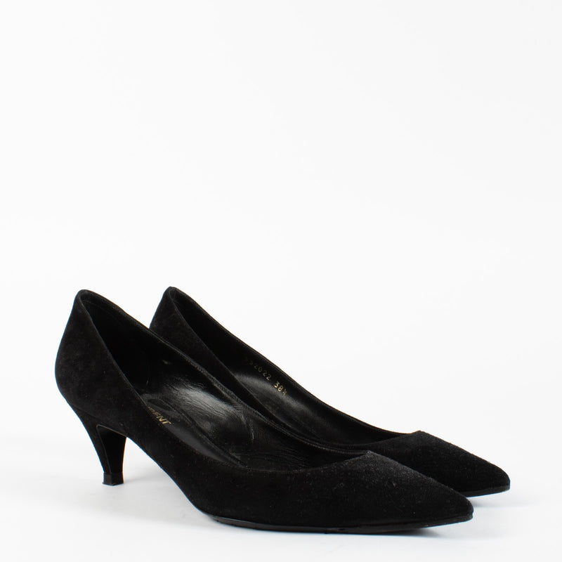 authentic preloved Saint Laurent Black Suede Pumps on Labellov.com