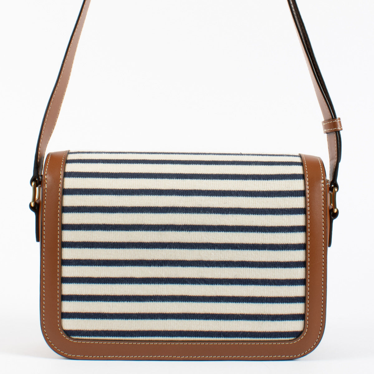 Celine Camel Striped Classique Triomphe Crossbody Bag