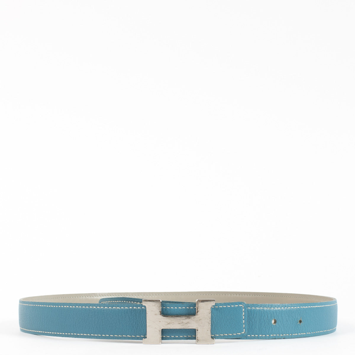Hermès Blue Jean & Gris Constance Mini Belt - size 75