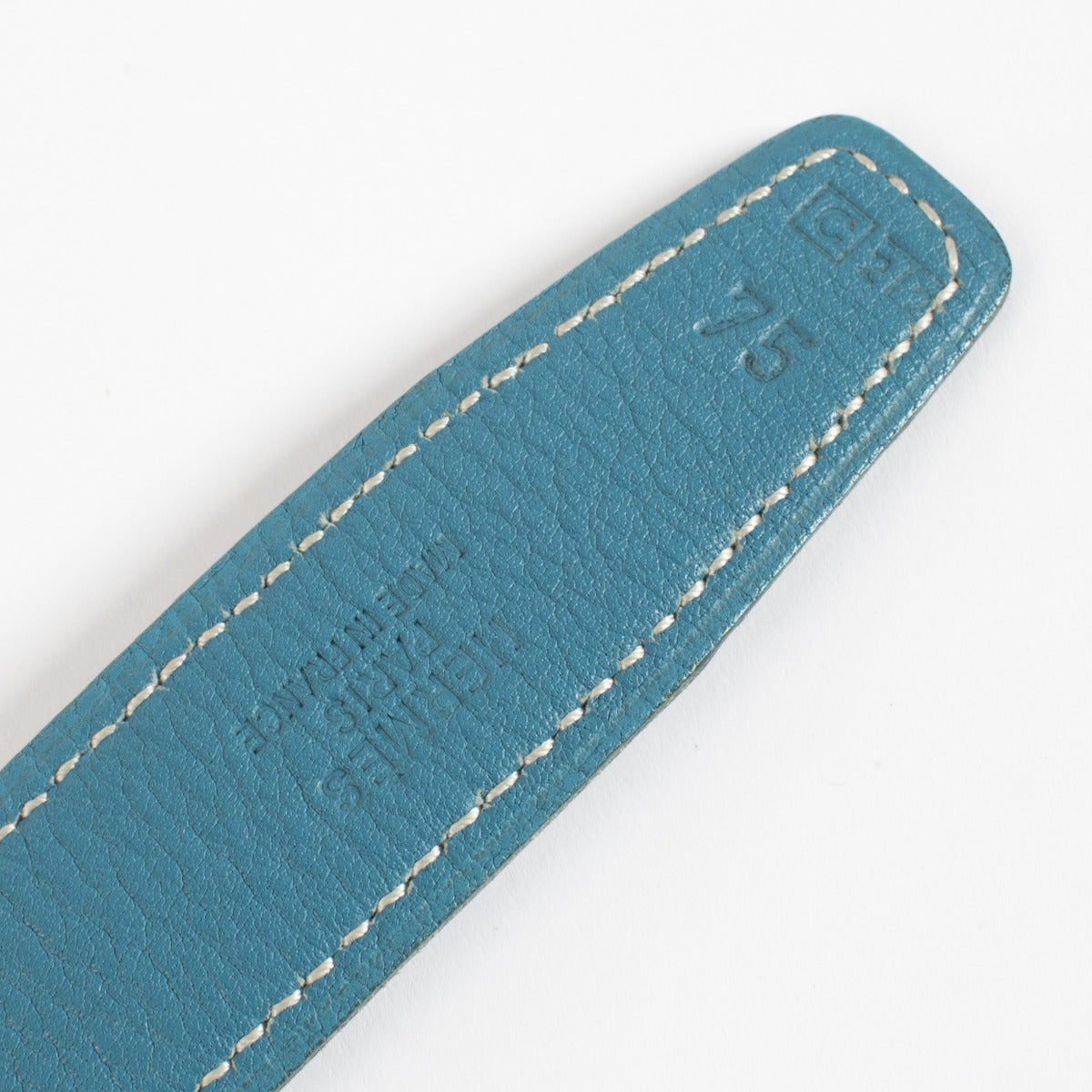 Hermès Blue Jean & Gris Constance Mini Belt - size 75