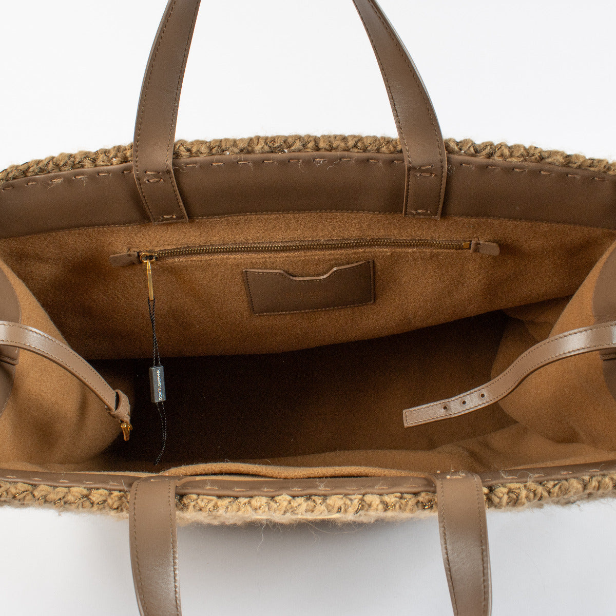Dolce & Gabbana Bruine Gebreide Grote Beatrice Tote Bag