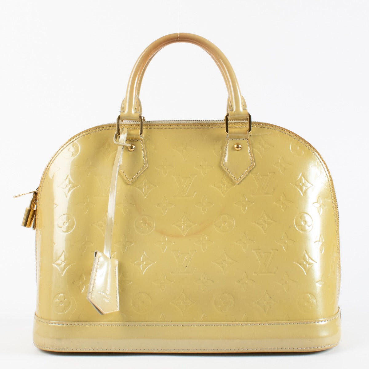 Authentic second hand Louis Vuitton Beige Monogram Vernis Alma PM on Labellov.com
