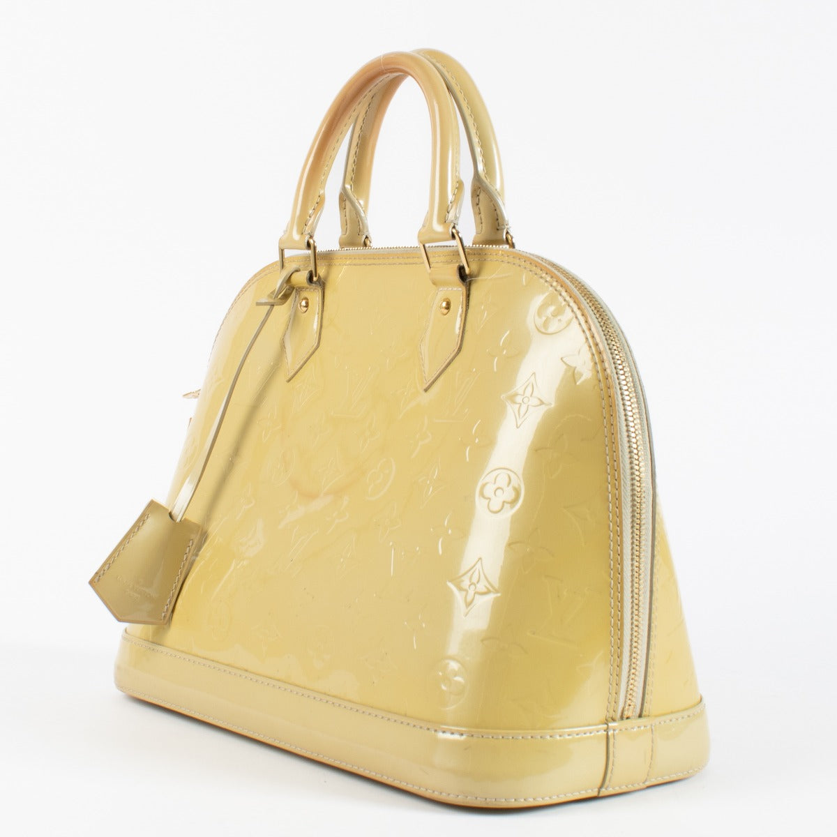 Authentic second hand Louis Vuitton Beige Monogram Vernis Alma PM on Labellov.com