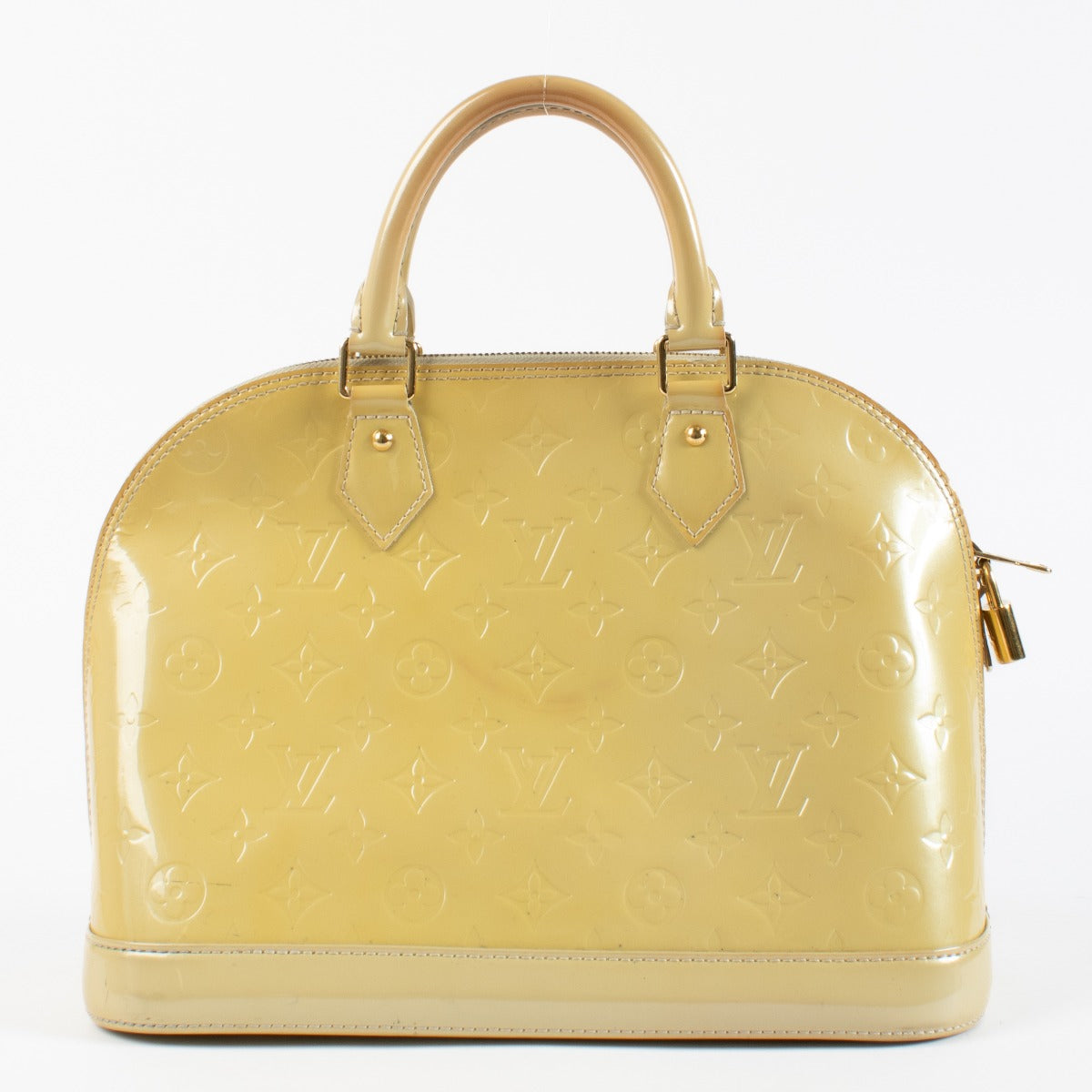 Authentic second hand Louis Vuitton Beige Monogram Vernis Alma PM on Labellov.com