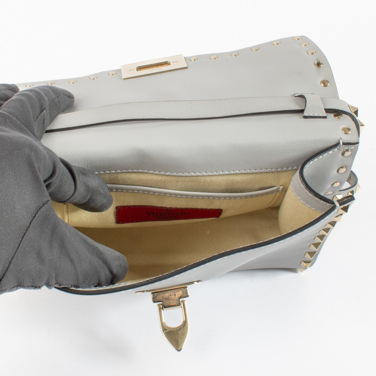 Authentic pre-loved Valentino Garavani Blue Rockstud Bag on Labellov.com