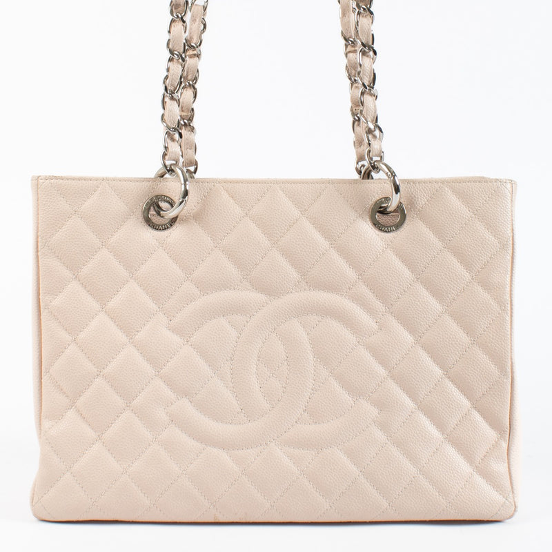 Authentic pre-loved Chanel Pale Pink Grand Shopping Tote Bag on Labellov.com